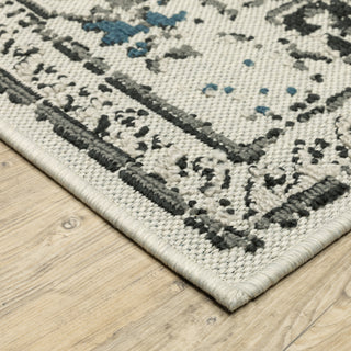 Oriental Weavers Torrey 5561H Beige/ Grey Area Rug Corner On Wood
