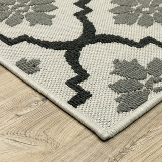 Oriental Weavers Torrey 5562E Beige/ Black Area Rug Corner On Wood