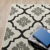 Oriental Weavers Torrey 5562E Beige/ Black Area Rug Corner On Wood Featured