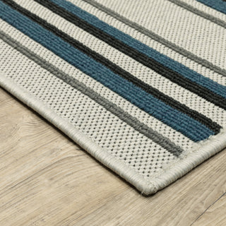 Oriental Weavers Torrey 5571Y Beige/ Blue Area Rug Corner On Wood
