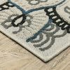 Oriental Weavers Torrey 072J1 Beige/ Blue Area Rug Corner On Wood