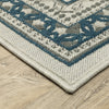Oriental Weavers Torrey 8020W Beige/ Blue Area Rug Corner On Wood