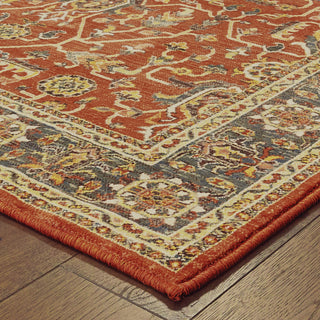 Oriental Weavers Toscana 9537C Orange Blue Area Rug Corner Featured