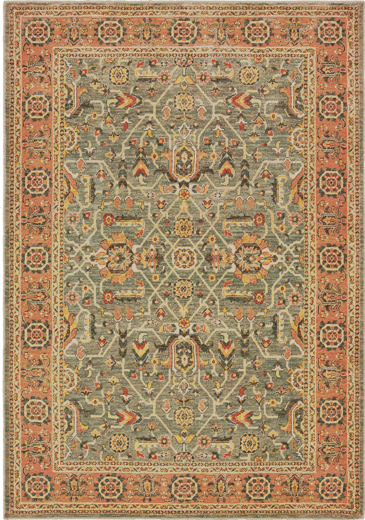 Oriental Weavers Toscana 9537B Blue Orange Area Rug main image featured
