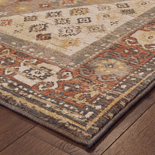 Oriental Weavers Toscana 9545D Orange Blue Area Rug Corner Image Featured