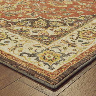 Oriental Weavers Toscana 9551B Orange Ivory Area Rug Corner Featured