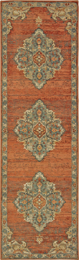 Oriental Weavers Toscana 9568B Orange Grey Area Rug Runner Image