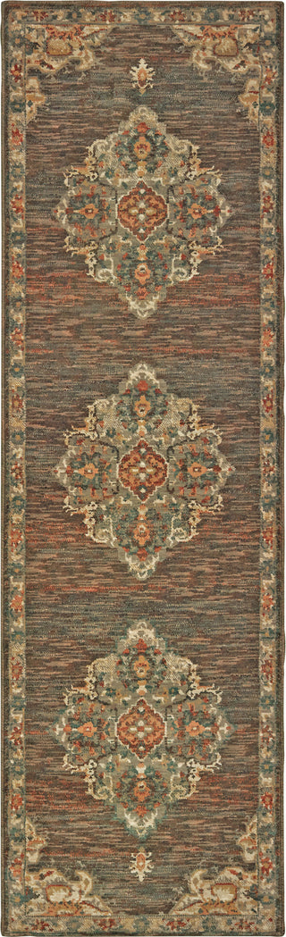 Oriental Weavers Toscana 9568C Charcoal Orange Area Rug Runner Image