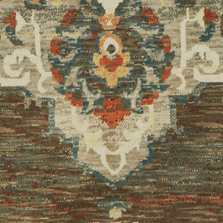 Oriental Weavers Toscana 9568C Charcoal Orange Area Rug Close-up Image