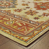Oriental Weavers Toscana 9570A Ivory Orange Area Rug Corner Featured