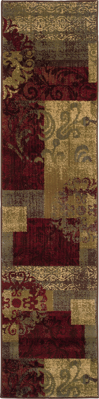 Oriental Weavers Tybee 851U6 Green/Red Area Rug 1'10'' X 7'6'' Runner Image