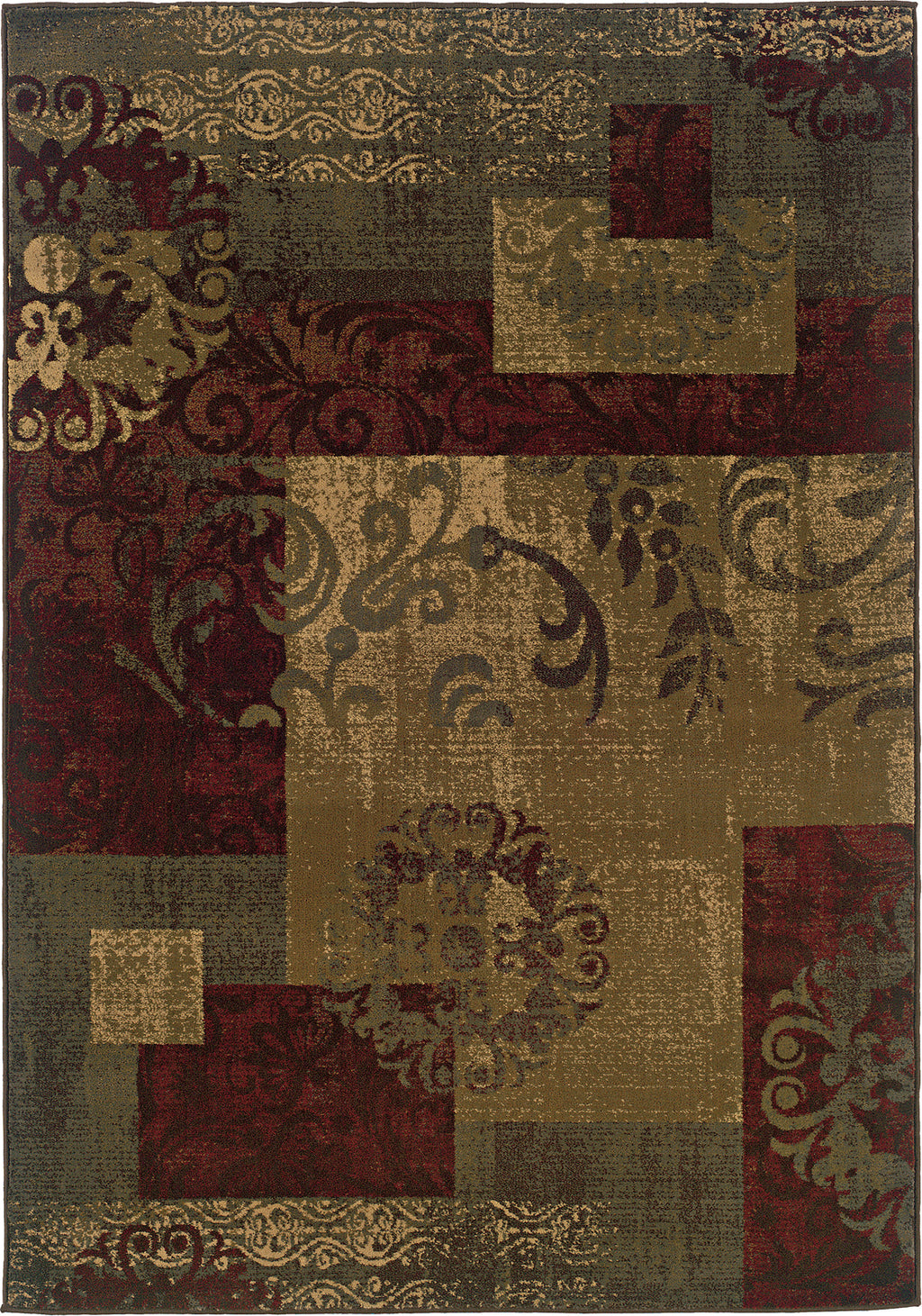 Oriental Weavers Tybee 851U6 Green/Red Area Rug main imagefeatured