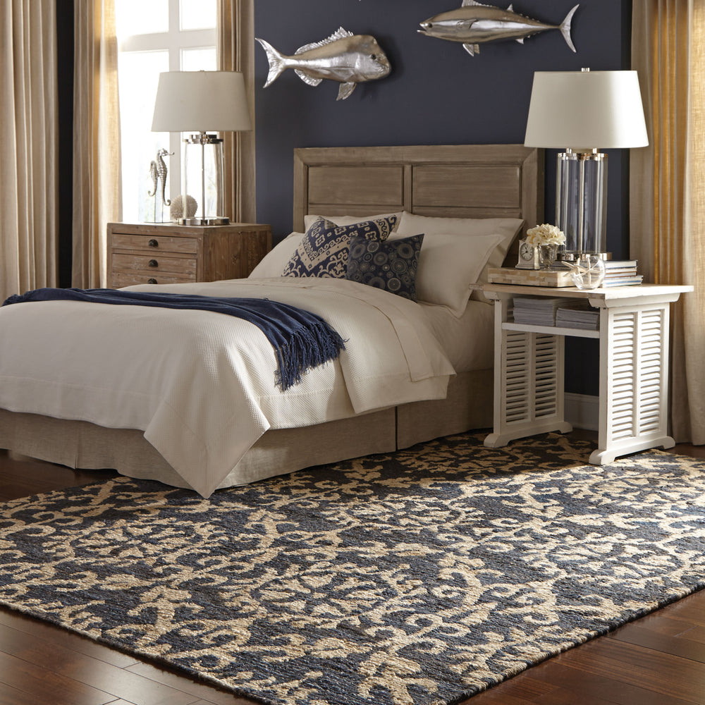 Tommy Bahama Valencia 57704 Navy Area Rug Roomshot Feature