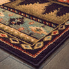 Oriental Weavers Woodlands 1041C Black Multi Area Rug Corner Image