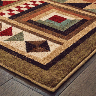 Oriental Weavers Woodlands 9596A Brown Multi Area Rug Corner Image