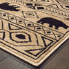 Oriental Weavers Woodlands 9651A Ivory Black Area Rug Corner Image