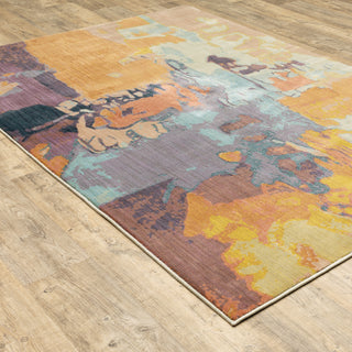 Oriental Weavers Xanadu 070X6 Orange/Purple Area Rug Alternat On Wood