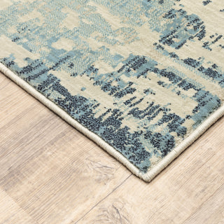 Oriental Weavers Xanadu 8020H Ivory/Blue Area Rug Corner Image