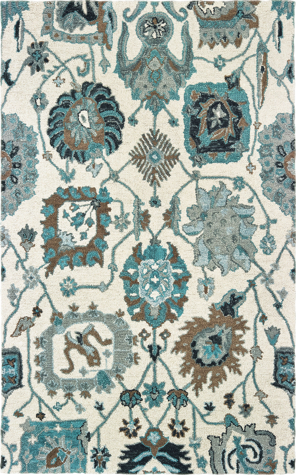 Oriental Weavers Zahra 75503 Ivory Blue Area Rug main image featured