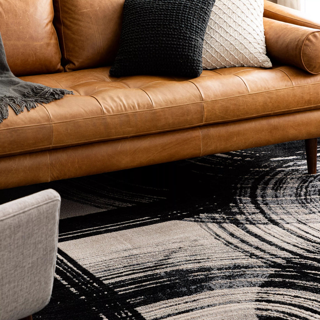Karastan Rendition by Stacy Garcia Home Orion Obsidian Area Rug Lifestyle Image Feature