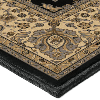 Orian Rugs Orwell Ballentine Black Area Rug Corner Shot