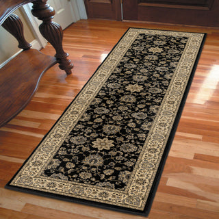 Orian Rugs Orwell Ballentine Black Area Rug Room Scene Runner