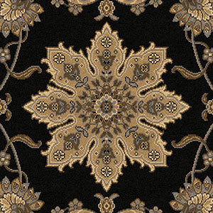 Orian Rugs Orwell Ballentine Black Area Rug Swatch