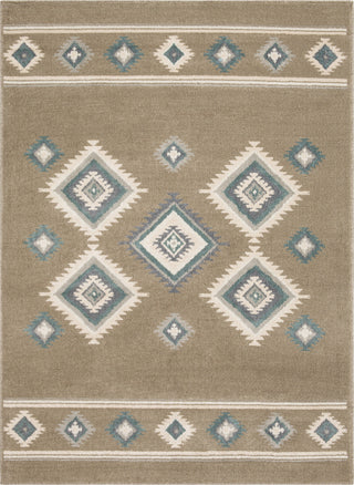 Surya Oslo OSL-2307 Camel Teal Charcoal Light Gray Beige Cream Area Rug Mirror main image