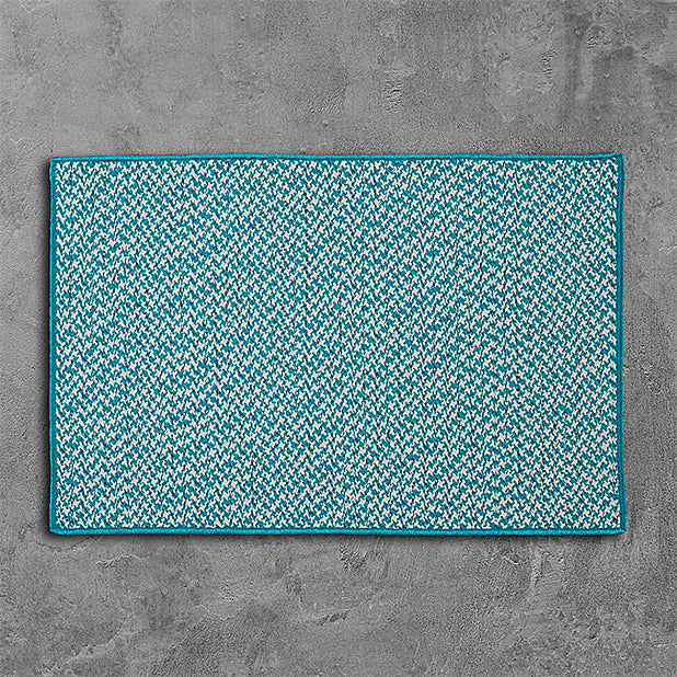 Colonial Mills Outdoor Houndstooth Tweed OT57 Turquoise Area Rug main image