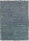 LR Resources Ousha 04423 Blue Hand Knotted Area Rug 4' X 6'