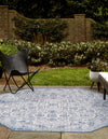 Unique Loom Outdoor Aztec T-KZOD16 Blue Area Rug Octagon Lifestyle Image Feature