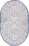 Unique Loom Outdoor Aztec T-KZOD16 Blue Area Rug Oval Top-down Image