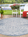 Unique Loom Outdoor Aztec T-KZOD16 Blue Area Rug Oval Lifestyle Image