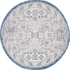 Unique Loom Outdoor Aztec T-KZOD16 Blue Area Rug Round Top-down Image