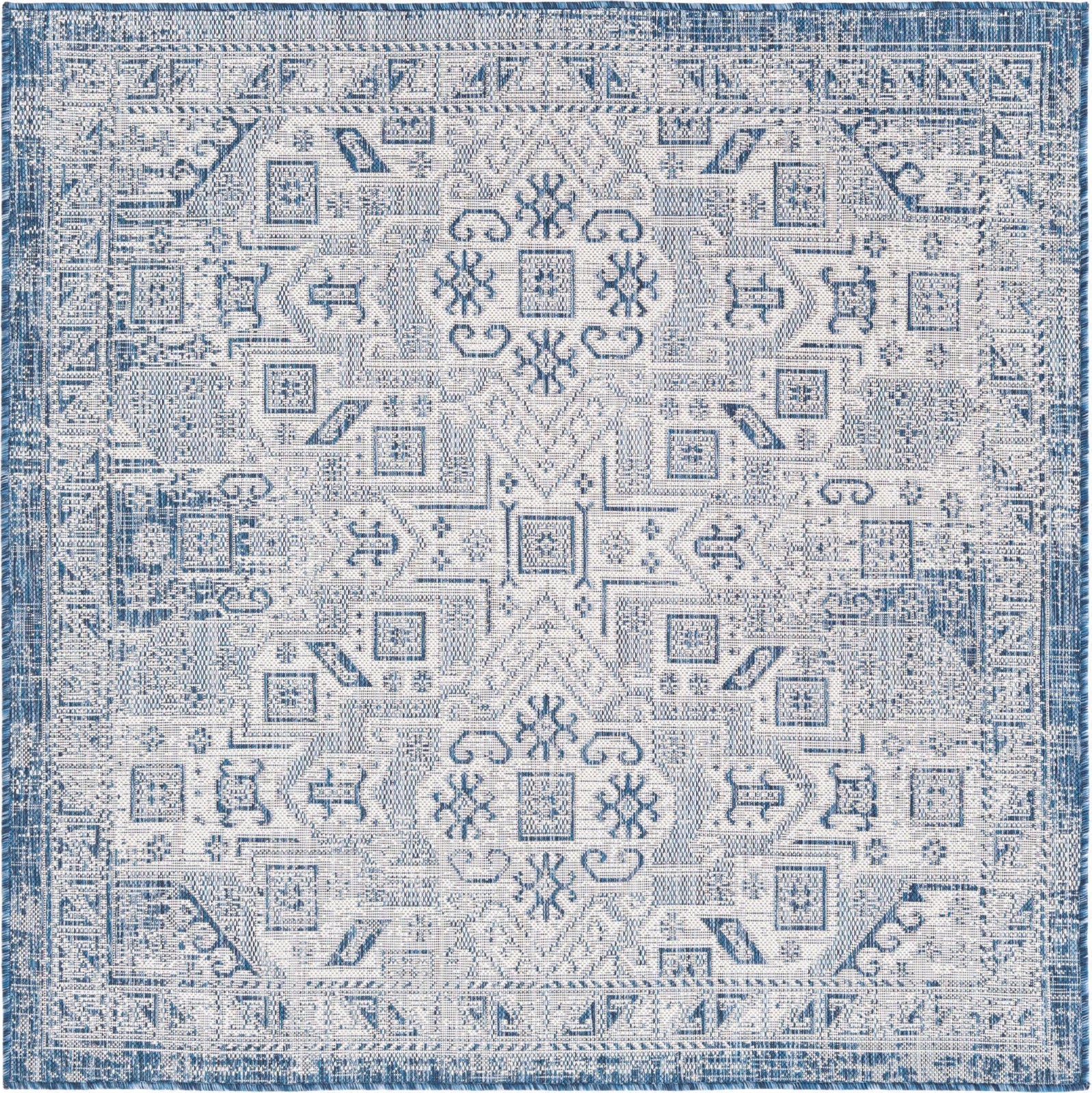 Unique Loom Outdoor Aztec T-KZOD16 Blue Area Rug – Incredible Rugs and ...