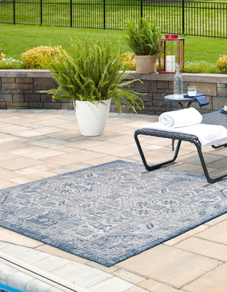 Unique Loom Outdoor Aztec T-KZOD16 Blue Area Rug Square Lifestyle Image