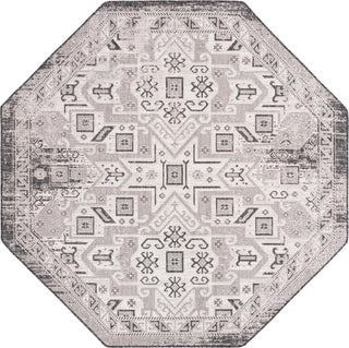 Unique Loom Outdoor Aztec T-KZOD16 Charcoal Gray Area Rug Octagon Top-down Image
