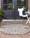 Unique Loom Outdoor Aztec T-KZOD16 Charcoal Gray Area Rug Octagon Lifestyle Image