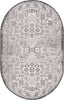 Unique Loom Outdoor Aztec T-KZOD16 Charcoal Gray Area Rug Oval Top-down Image