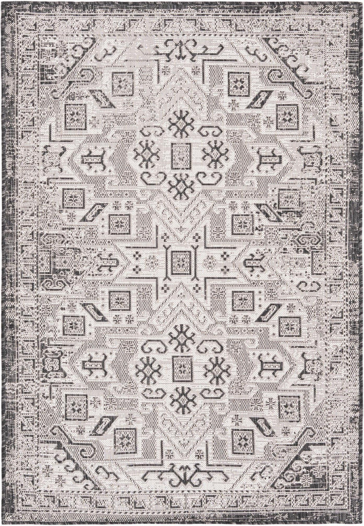Unique Loom Outdoor Aztec T-KZOD16 Charcoal Gray Area Rug main image