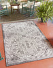 Unique Loom Outdoor Aztec T-KZOD16 Charcoal Gray Area Rug Rectangle Lifestyle Image