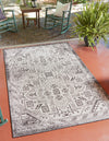 Unique Loom Outdoor Aztec T-KZOD16 Charcoal Gray Area Rug Rectangle Lifestyle Image