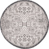 Unique Loom Outdoor Aztec T-KZOD16 Charcoal Gray Area Rug Round Top-down Image