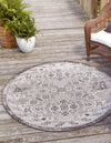 Unique Loom Outdoor Aztec T-KZOD16 Charcoal Gray Area Rug Round Lifestyle Image