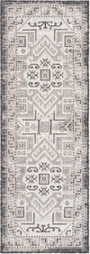 Unique Loom Outdoor Aztec T-KZOD16 Charcoal Gray Area Rug Runner Top-down Image