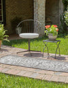 Unique Loom Outdoor Aztec T-KZOD16 Charcoal Gray Area Rug Runner Lifestyle Image