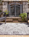 Unique Loom Outdoor Aztec T-KZOD16 Charcoal Gray Area Rug Square Lifestyle Image