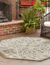 Unique Loom Outdoor Aztec T-KZOD16 Green Area Rug Octagon Lifestyle Image