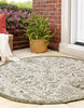 Unique Loom Outdoor Aztec T-KZOD16 Green Area Rug Round Lifestyle Image