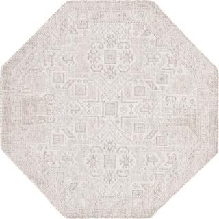 Unique Loom Outdoor Aztec T-KZOD16 Light Gray Area Rug Octagon Top-down Image